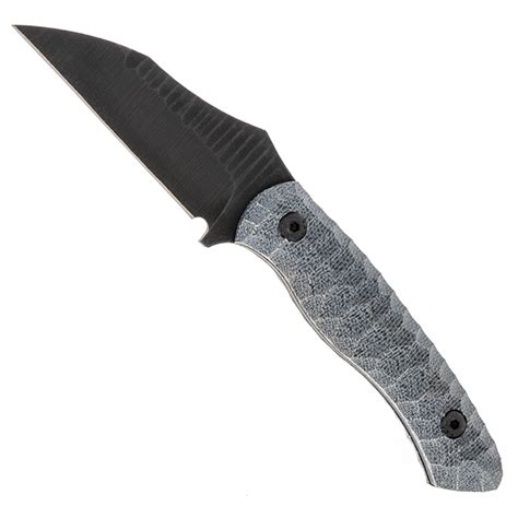 Wachtman Knife And Tool Kliff Fixed Blade Black Micarta Black Stonewash