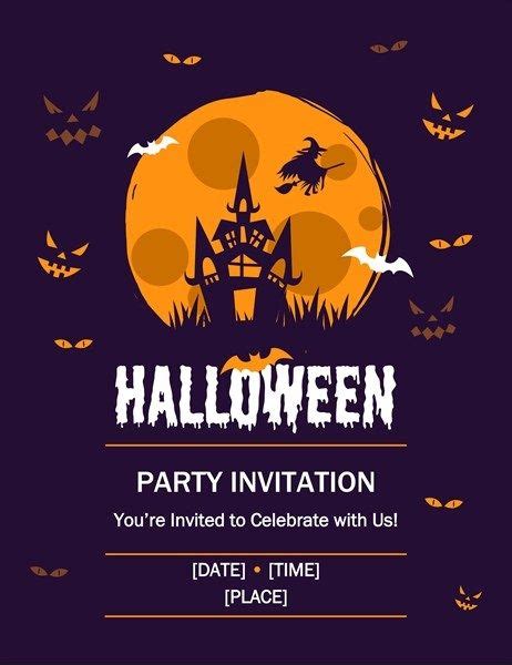 Witch And Haunted House Halloween Flyer Halloween Flyer Free