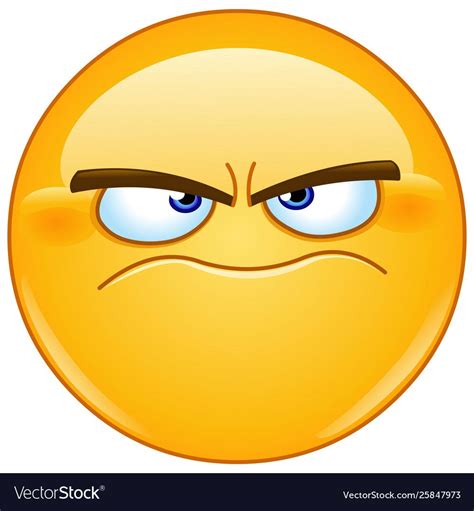 Grumpy Emoticon Royalty Free Vector Image Vectorstock Smiley Emoji