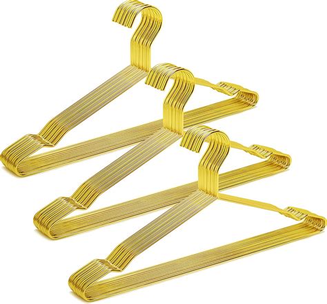 Buy Amber Home 17 Shiny Gold Strong Metal Hanger 30 Pack Gold Clothes