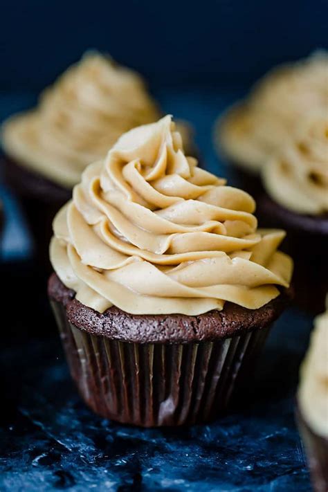Dark Chocolate Cupcakes With Peanut Butter Frosting Brown Eyed Baker