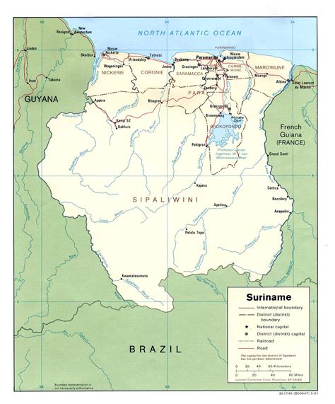 Landkarte Suriname Politische Karte Weltkarte com Karten und Stadtpläne der Welt