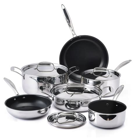 Better Homes And Gardens 10 Piece Tri Ply Stainless Steel Non Stick