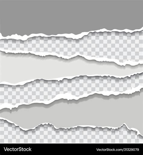 Torn Paper Edges Ripped Paper Vector Torn Paper Realistic Edge Png