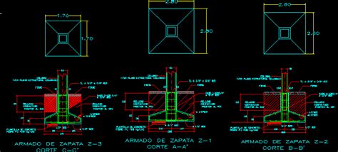 Zapata Armed DWG Section For AutoCAD Designs CAD