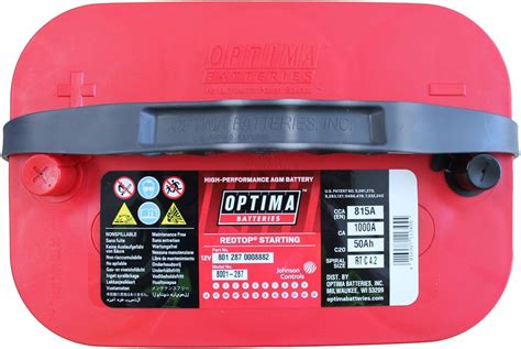 Optima Red Top Battery Rtc 42 8001 287 Bci 34 Rtc42 Agm