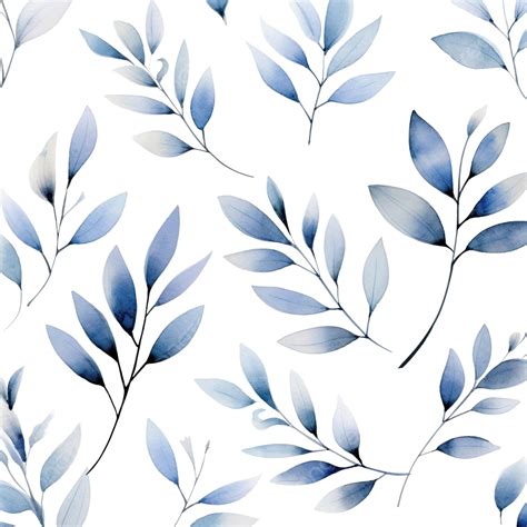 Watercolor Blue Leaves Blue Watercolor Leaves Png Transparent Image