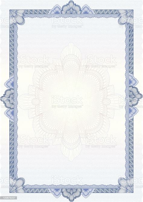 Classic Guilloche Border For Diploma Or Certificate Vector A4 Stock
