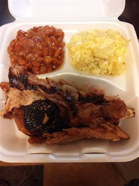 Bbq Pork Ribs Baked Low And Slow Potato Salad And Homemade Baked Beans Bbq Pork Ribs