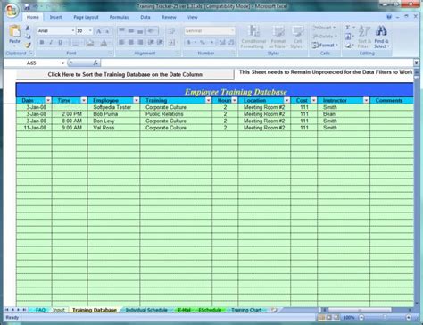 Free Employee Training Tracker Excel Spreadsheet With Regard To Free