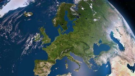 Earth View From Space Europe Stock Video Footage