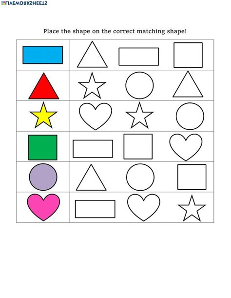 Shape Matching Interactive Worksheet Shapes Worksheet Kindergarten
