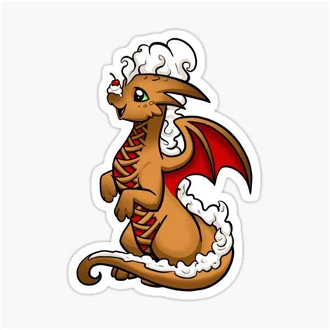 Apple Dragon Sticker By Rebecca Golins Cute Dragon Tattoo Cute