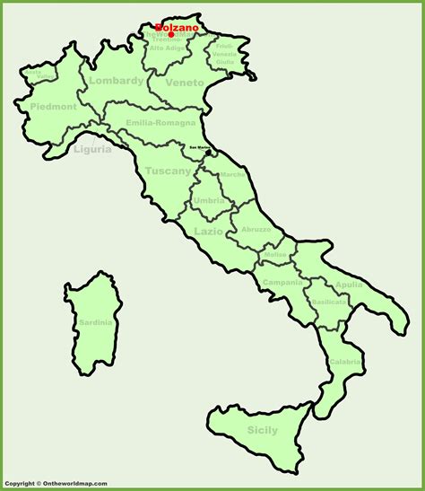 Bolzano Location On The Italy Map
