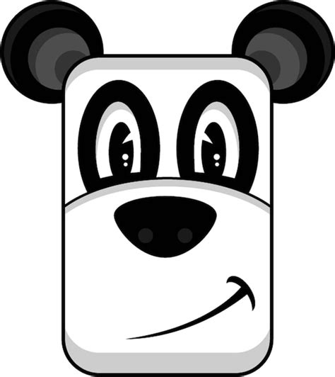Cara De Personagem De Urso Panda Bonito Dos Desenhos Animados Vetor