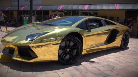 Lamborghini Aventador Lp700 Pintado En Oro Cromo Youtube