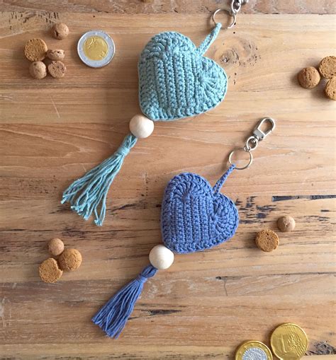 Gehaakte Hartjes Sleutelhanger Tassel Necklace Tassels Crochet