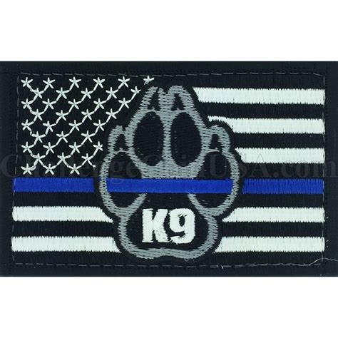 Challengecoinusa Thin Blue Line K9 Flag Patch For Your Patch Project
