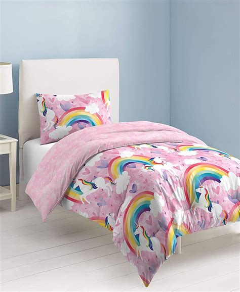 Dream Factory Unicorn Rainbow Comforter Set Twin Pink Be Sure To