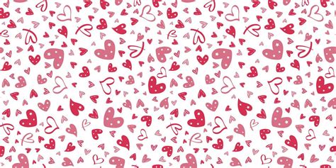 Doodle Hearts Seamless Pattern For Valentine Day T Paper Love Patterns 6990411 Vector Art At