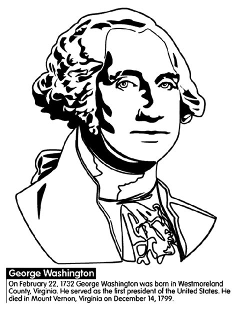 Two united states presidents are buried here she said through the muffled echo of the mask. U.S. President George Washington Coloring Page | crayola.com