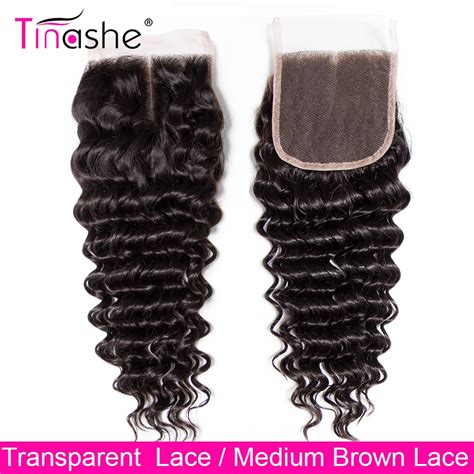Tinashe Hair Deep Wave Closure HD Transparent Lace Closure 100 Remy