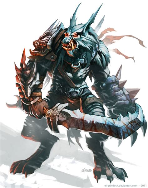 Werewolf Warrior By El Grimlock On Deviantart Werewolf Creature