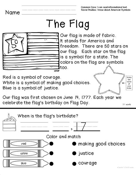 American Symbols Worksheet Pdf