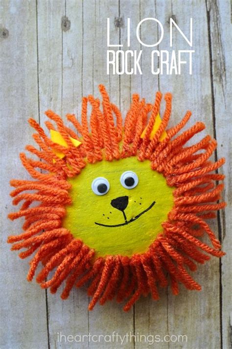 Adorable Pet Rock Lion Craft Pets Summer Kid Crafts And