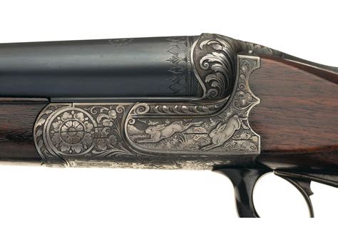 Engraved German Double Barrel Shotgun With Carved Stock