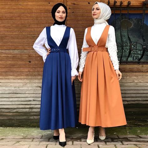 Modest Fashion Straps Muslim Skirt High Waist Clothes Bottoms Islamic