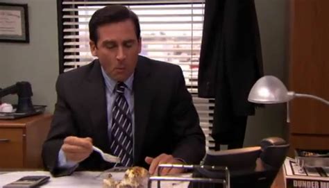 Moments Where Michael Scott Talks With Food In His Mouth
