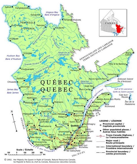 Carte Géographique Et Touristique Du Québec Québec Géographie Du Québec