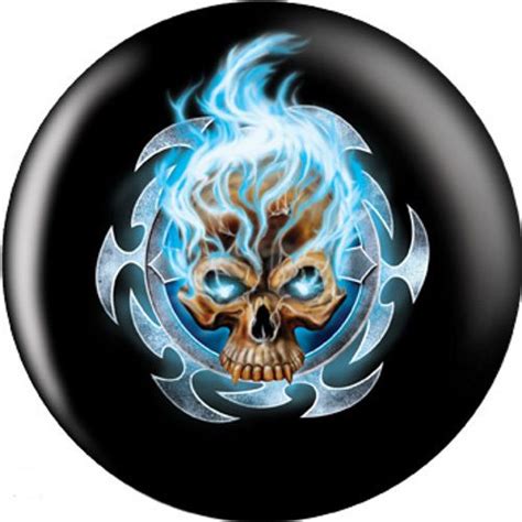 Blue Bowling Ball Otb Michael Graham Flaming Blue Skull Bowling Balls