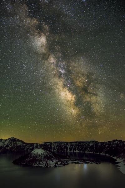 Milky Way Over Wizard Island Crater Lake National Park Kirk D Keyes
