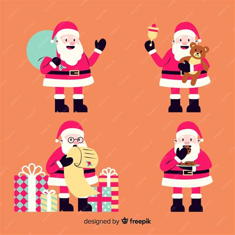 Free Vector Vintage Santa Claus Character Collection