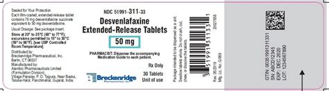 Desvenlafaxine Er Tablets Fda Prescribing Information Side Effects