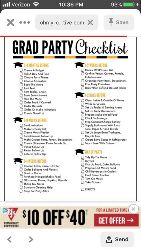 Free Printable Graduation Party Checklist Printable Templates