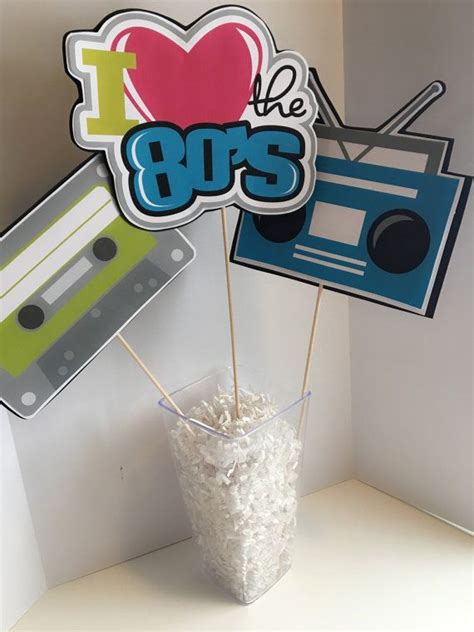Birthday Party Centerpice 80s Party Decorations Etsy 80s Theme