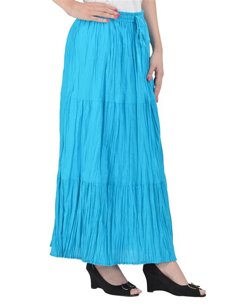Buy Online Light Blue Cotton Maxi Skirt From Skirts And Shorts For Women