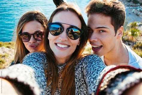 Selfie Of Three Friends By Stocksy Contributor Susana Ramírez Stocksy