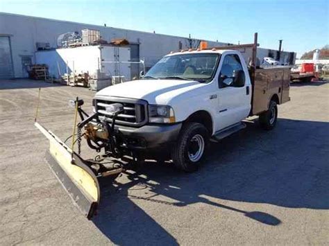 Ford F350 4x4 Utility Service Truck With Snow Plow 2003 Ford F350