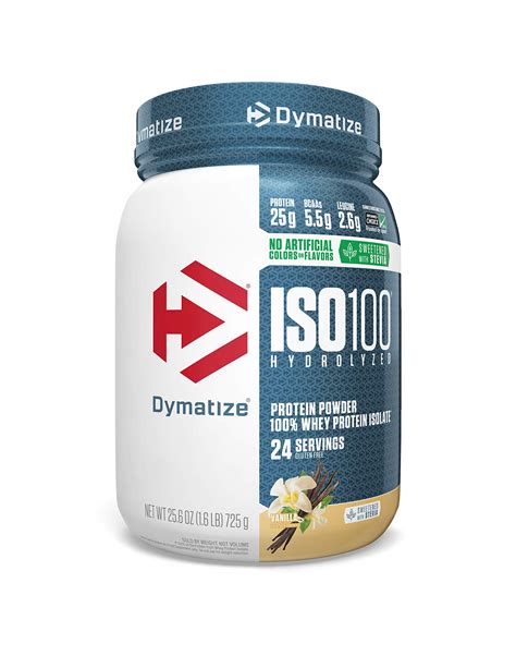 Dymatize ISO100 Hydrolyzed Protein Powder, 100% Whey Isolate Protein, 25g of Protein, 5.5g BCAAs ...