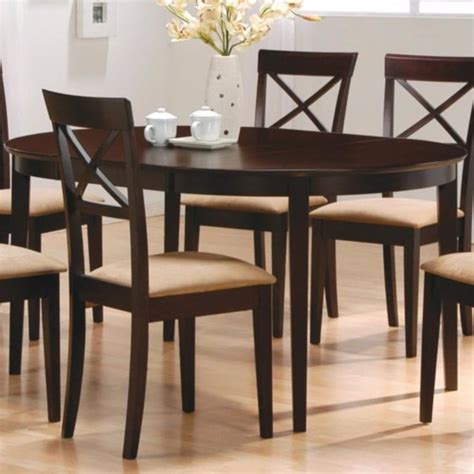 Modish Oval Shaped Wooden Dining Table Brown