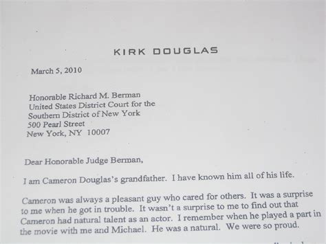 The best approach to requesting leniency, assuming the offense in question is the result of atypical behavior, is to point out your son's clean history and positive character attributes. Tickle The WireCameron Douglas Archives - Tickle The Wire