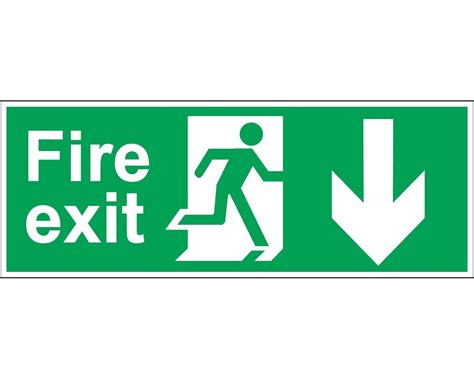 Fire Exit Down Self Adhesive Sign Downsign