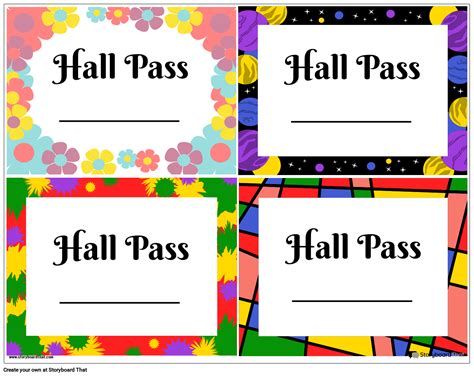 Hall Pass Template — Hall Pass Maker Storyboardthat