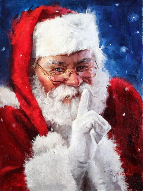 Santa Claus Painting On Canvas