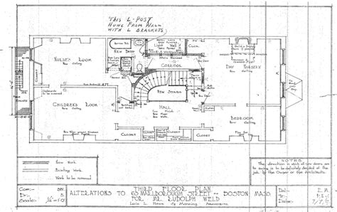 Architectural Plans 63 Marlborough Remodeling 1917 Back Bay Houses