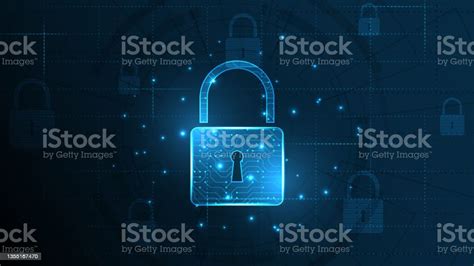 Padlock Security Cyber Digital Concept Abstract Technology Background